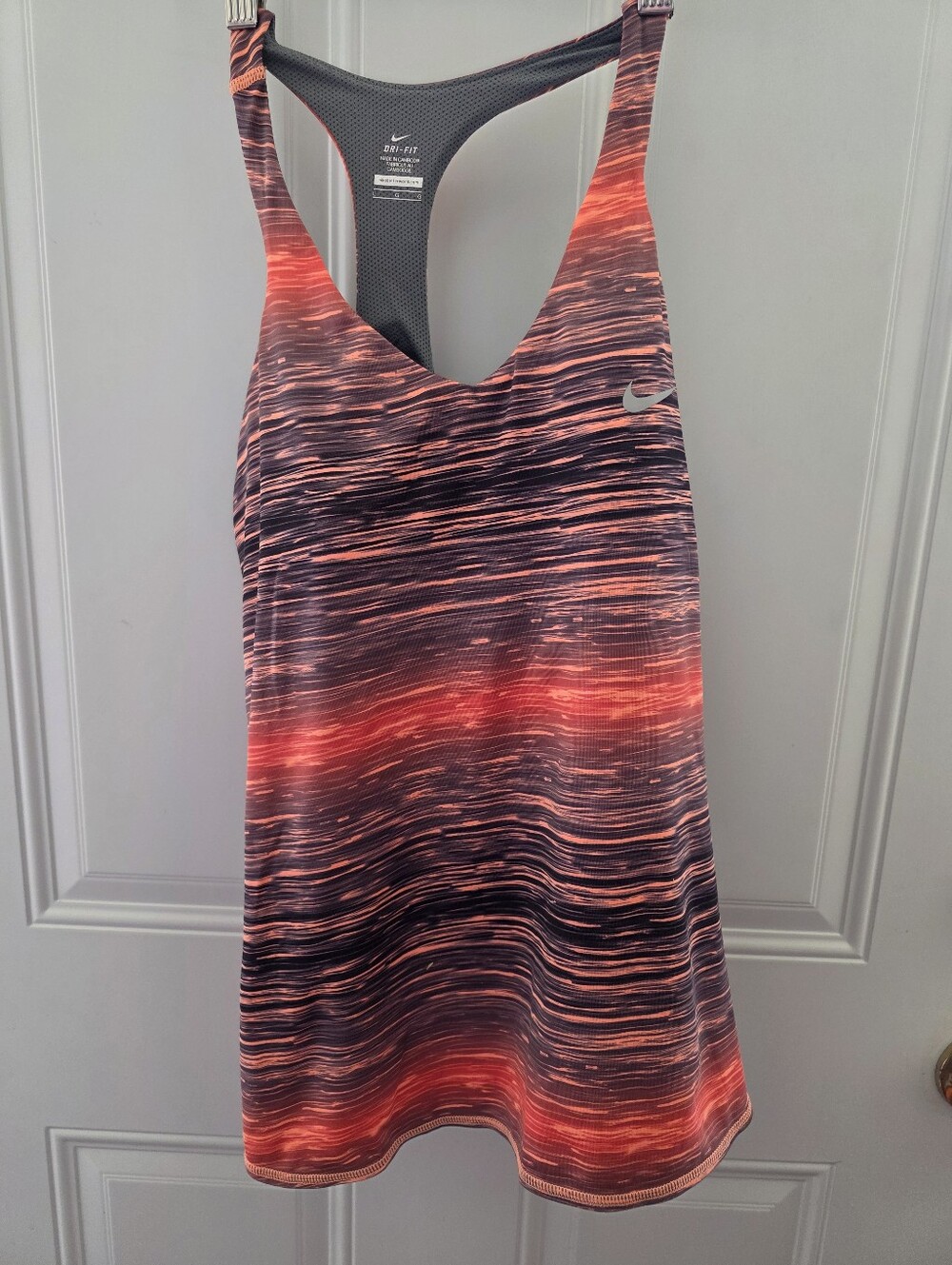 Nike Dri-FIT Racerback Tank Top - Sunset Stripe Size Large
